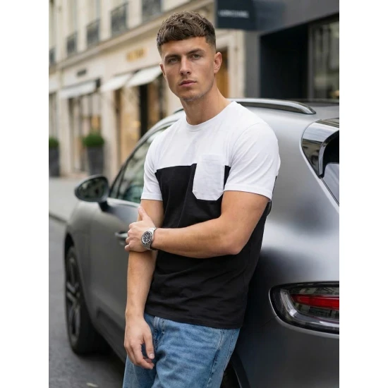 Vyriški juodi/balti marškinėliai Billy Marškinėliai