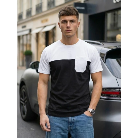 Vyriški juodi/balti marškinėliai Billy Marškinėliai