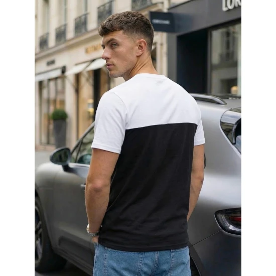 Vyriški juodi/balti marškinėliai Billy Marškinėliai