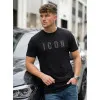 Męski czarny T-shirt Max Koszulka z napisami