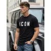 Men's black T-shirt Icon Koszulka z napisami