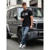 Men's black T-shirt Icon Koszulka z napisami