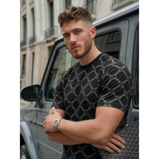 Vyriški juodi marškinėliai Jeff Marškinėliai