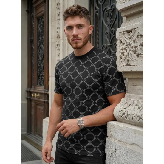 Vyriški juodi marškinėliai Jeff Marškinėliai