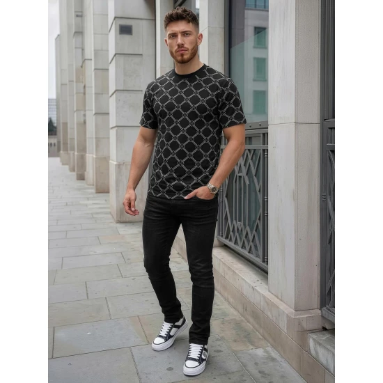 Vyriški juodi marškinėliai Jeff Marškinėliai