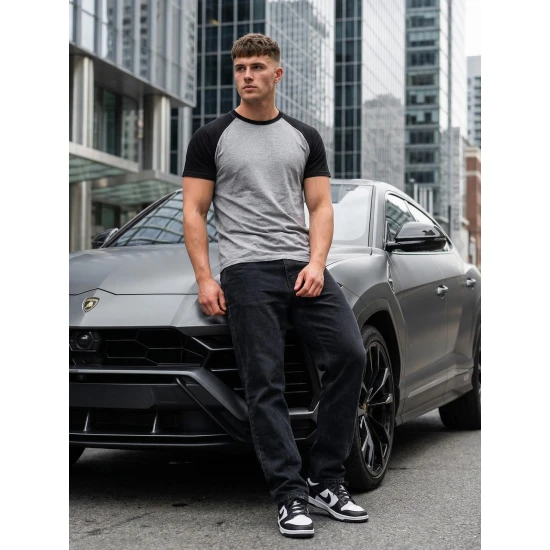 Vyriški pilki/juodi marškinėliai Arnol Marškinėliai