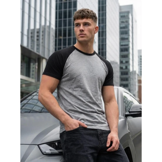 Vyriški pilki/juodi marškinėliai Arnol Marškinėliai