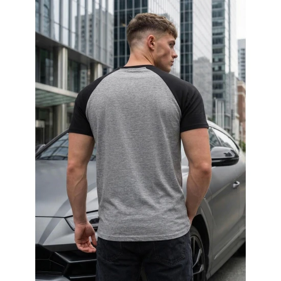 Vyriški pilki/juodi marškinėliai Arnol Marškinėliai