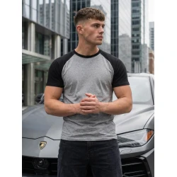 Vyriški pilki/juodi marškinėliai Arnol