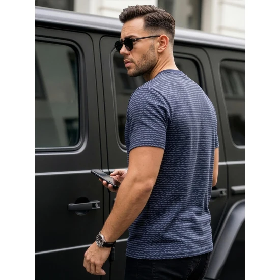 Vyriški tamsiai mėlyni marškinėliai Cliff Marškinėliai