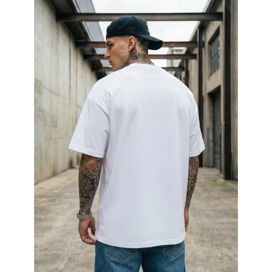 Vyriški balti oversize marškinėliai Dreamers Marškinėliai su užrašais