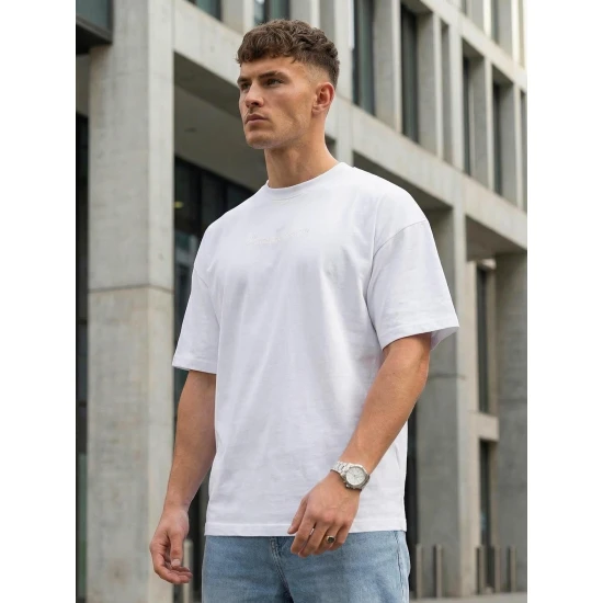 Vyriški balti oversize marškinėliai Perfect Marškinėliai su užrašais