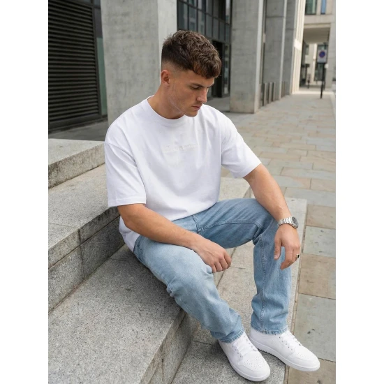 Vyriški balti oversize marškinėliai Perfect Marškinėliai su užrašais