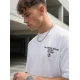 Vyriški balti oversize marškinėliai Jevin Marškinėliai su užrašais