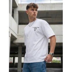 Vyriški balti oversize marškinėliai Jevin