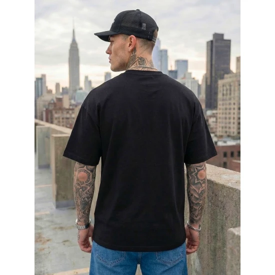 Vyriški juodi oversize marškinėliai Dreamers Marškinėliai su užrašais