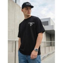 Vyriški juodi oversize marškinėliai Jevin