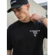 Vyriški juodi oversize marškinėliai Jevin Marškinėliai su užrašais