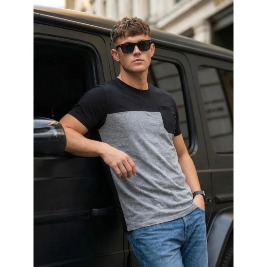 Vyriški pilki/juodi marškinėliai Billy Marškinėliai