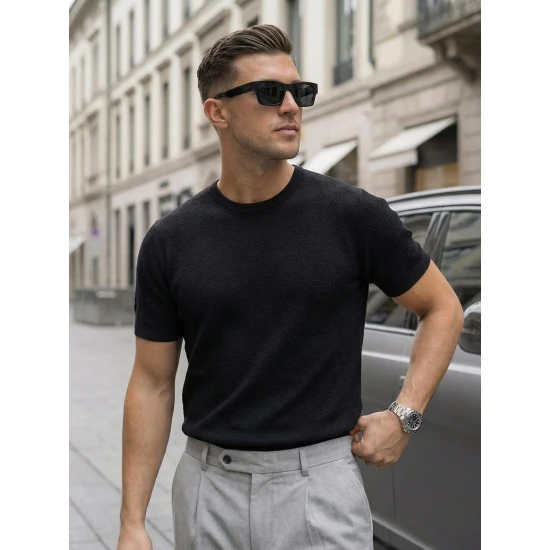 Vyriški juodi marškinėliai Comfort Vienspalviai marškinėliai