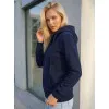 Женский свитшот с капюшоном тёмно-синего цвета Look