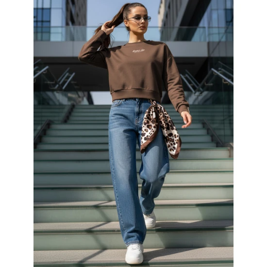 Moteriškas tamsiai rudas džemperis Diva Džemperiai be gobtuvo