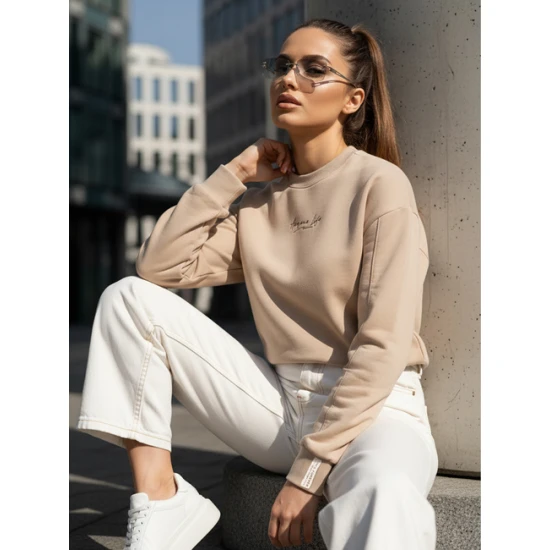 Moteriškas rusvas džemperis Diva Džemperiai be gobtuvo