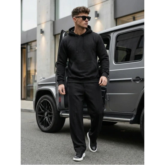 Džemperis su gobtuvu juodas Ifer JS/3B566