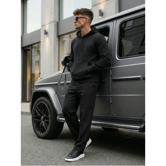 Džemperis su gobtuvu juodas Ifer JS/3B566