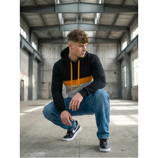 Vyriškas juodas džemperis Ovil Vyriški džemperiai su gobtuvu