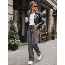 Moteriški plačių klešnių juodi džinsai Adel