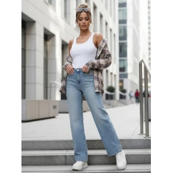 Moteriški mėlyni džinsai Emi