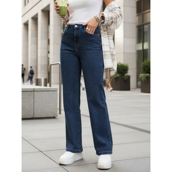 Moteriški tamsiai mėlyni džinsai Lili Džinsai ir Jogeriai