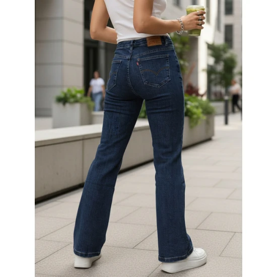 Moteriški tamsiai mėlyni džinsai Lili Džinsai ir Jogeriai