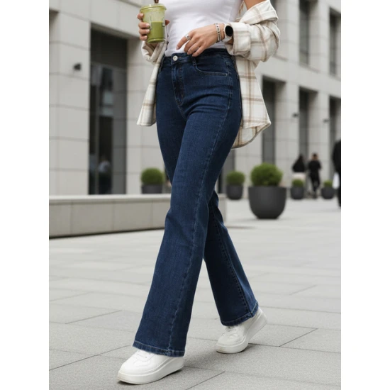 Moteriški tamsiai mėlyni džinsai Lili Džinsai ir Jogeriai