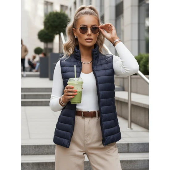 Moteriška tamsiai mėlyna liemenė Sila Moteriškos liemenės