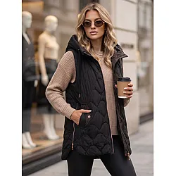 Moteriška juoda dygsniuota limenė Fashion
