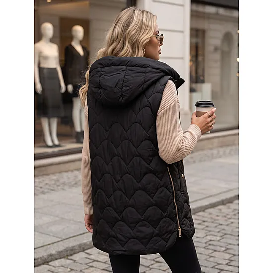 Moteriška juoda dygsniuota limenė Fashion