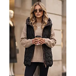 Moteriška juoda dygsniuota limenė Fashion