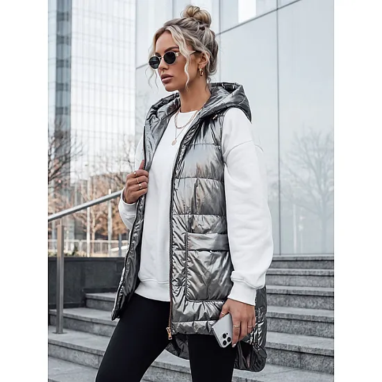 Sieviešu pelēka spīdīga veste Jess Sieviešu vestes