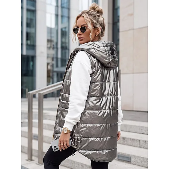Sieviešu pelēka spīdīga veste Jess Sieviešu vestes