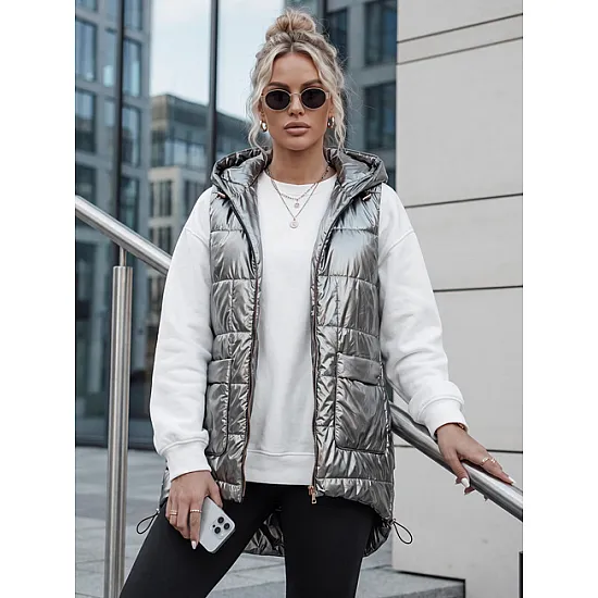Sieviešu pelēka spīdīga veste Jess Sieviešu vestes