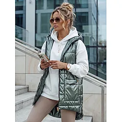Sieviešu zaļa spīdīga veste Jess
