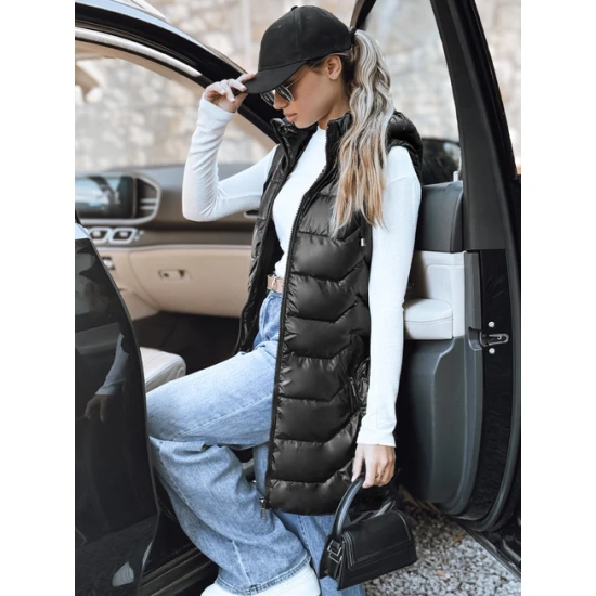 Moteriška juoda dygsniuota liemenė Foxy Moteriškos liemenės