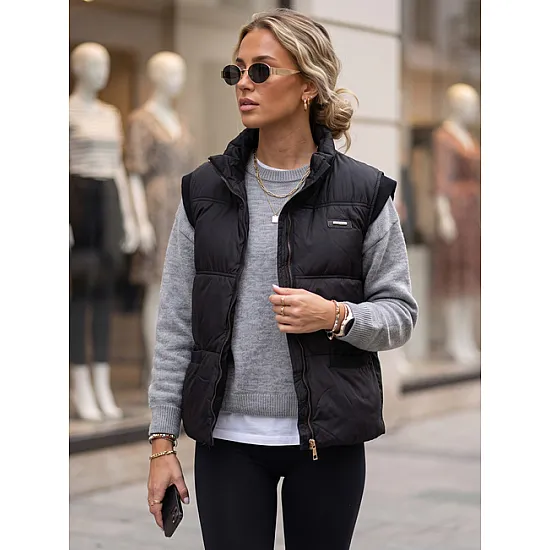 Women's Black Vest by Panel