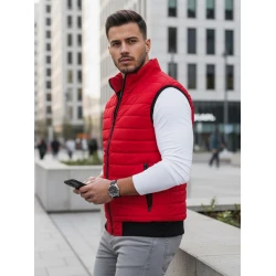 Dygsniuota vyriška raudona liemenė Lider