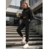 Moteriškas juodas sportinis kostiumas Bistan Moteriški komplektai