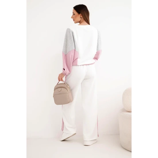 Moteriškas dviejų spalvų laisvalaikio komplektas su tamsiai rožiniu intarpu Gabi Moteriški komplektai