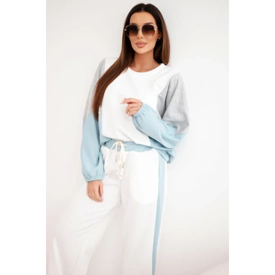 Moteriškas dviejų spalvų laisvalaikio komplektas su mėtiniu intarpu Gabi Moteriški komplektai