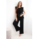 Moteriškas juodas klostuotas komplektas Nici